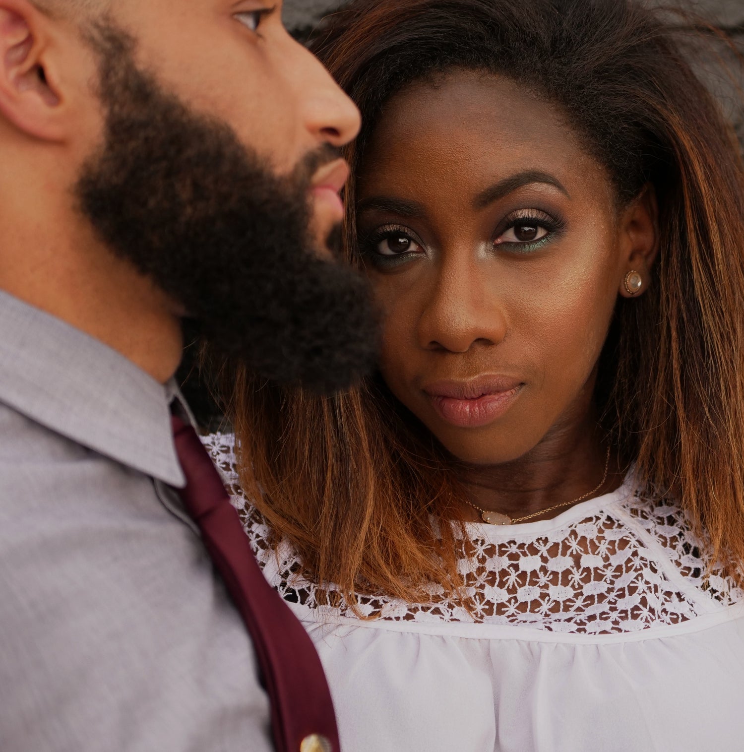 Picture of man with a beard and a woman